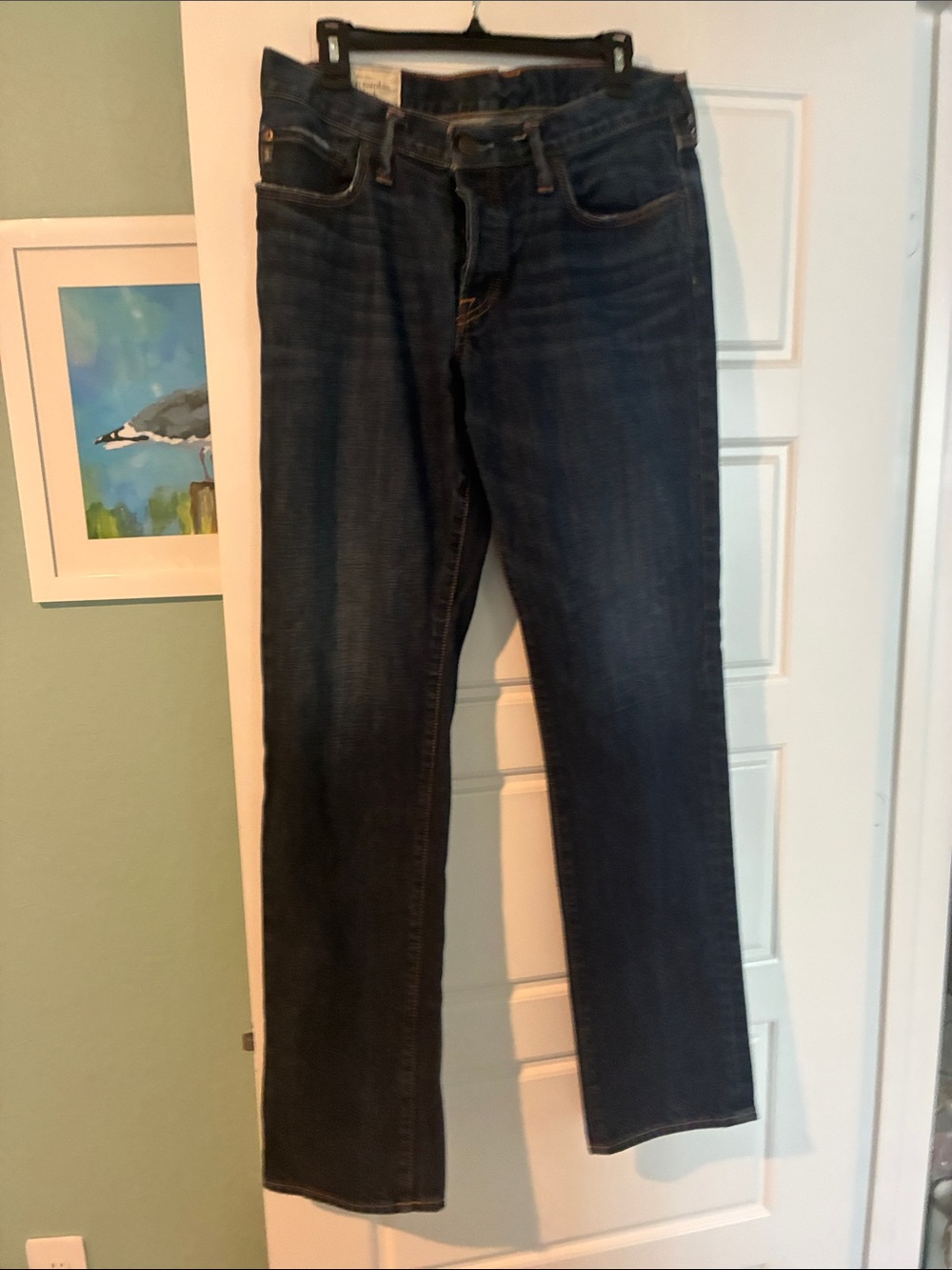Abercrombie & Fitch Men’s Dark Blue Straight Jeans